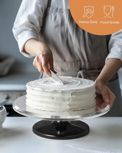 12-Inch Rotating Aluminum Alloy Cake Decorating Stand – 360° Cake Turntable for Icing, Decorating & Baking