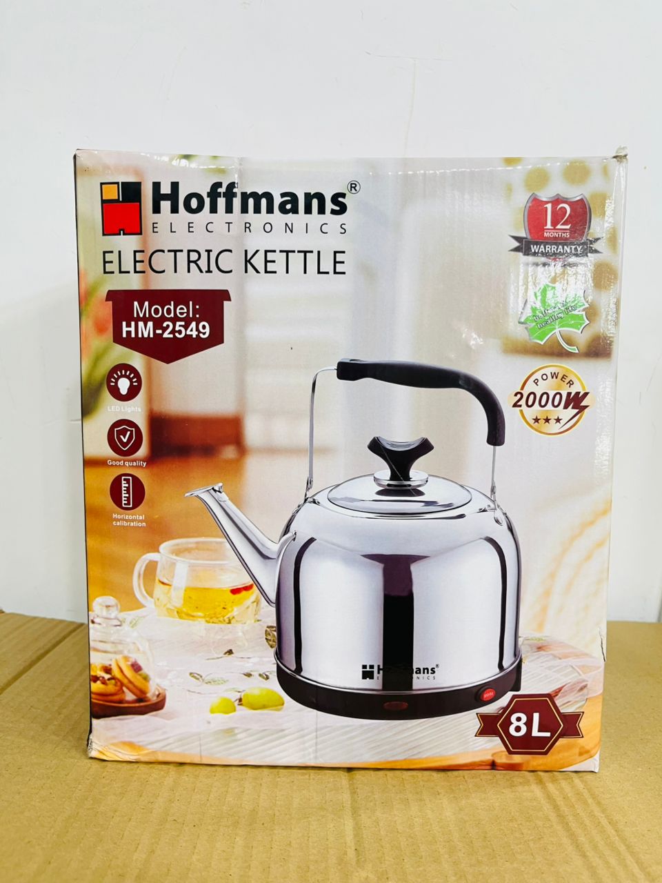 Hoffmans HM-2549 8L Electric Kettle – 2000W Fast Boiling Stainless Steel Kettle
