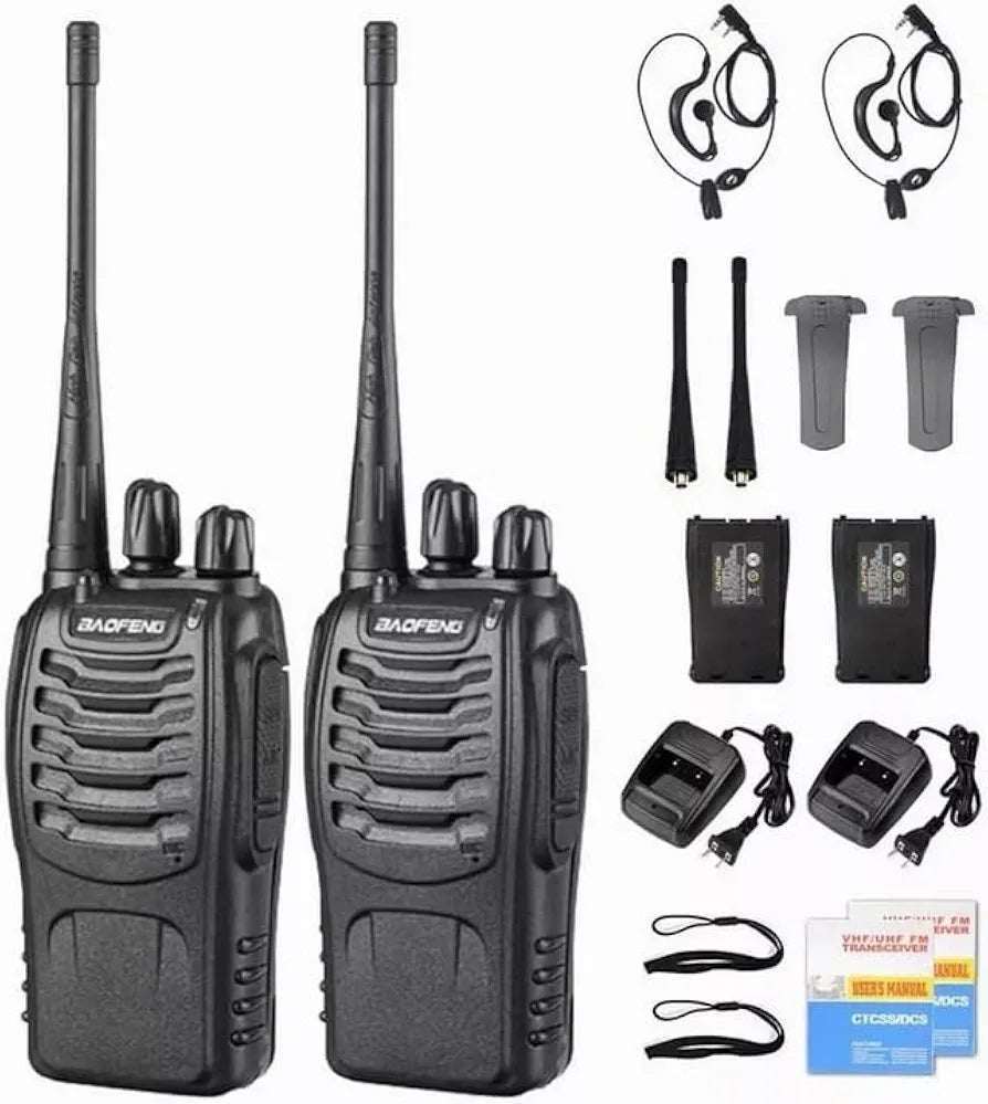 5KM Portable Two-Way Radio Walkie Talkie – Noise Reduction, Long Battery & LED Flashlight
