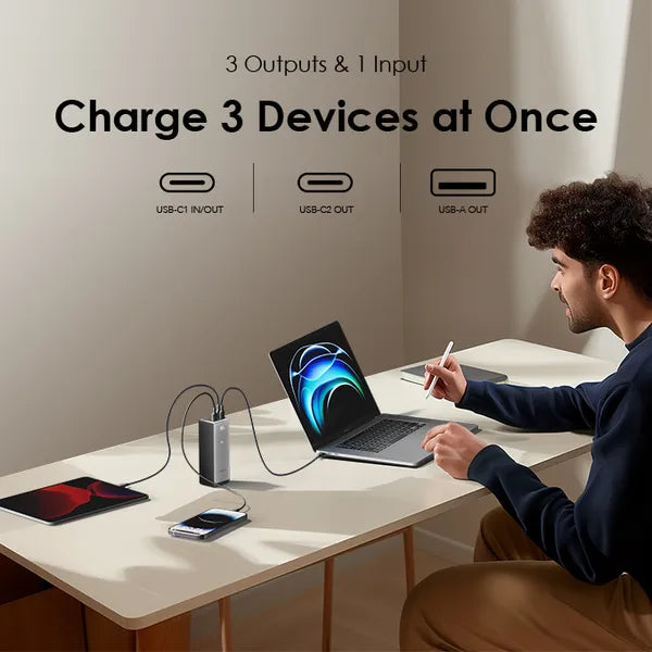 Oraimo PowerJet 130 27600mAh 130W Power Bank – Laptop Fast Charging & Smart Digital Display