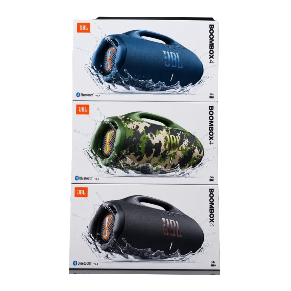 JBL Boombox 4 Portable Bluetooth Speaker – AI Sound Boost, IP68 Waterproof & Up to 34 Hours Playtime