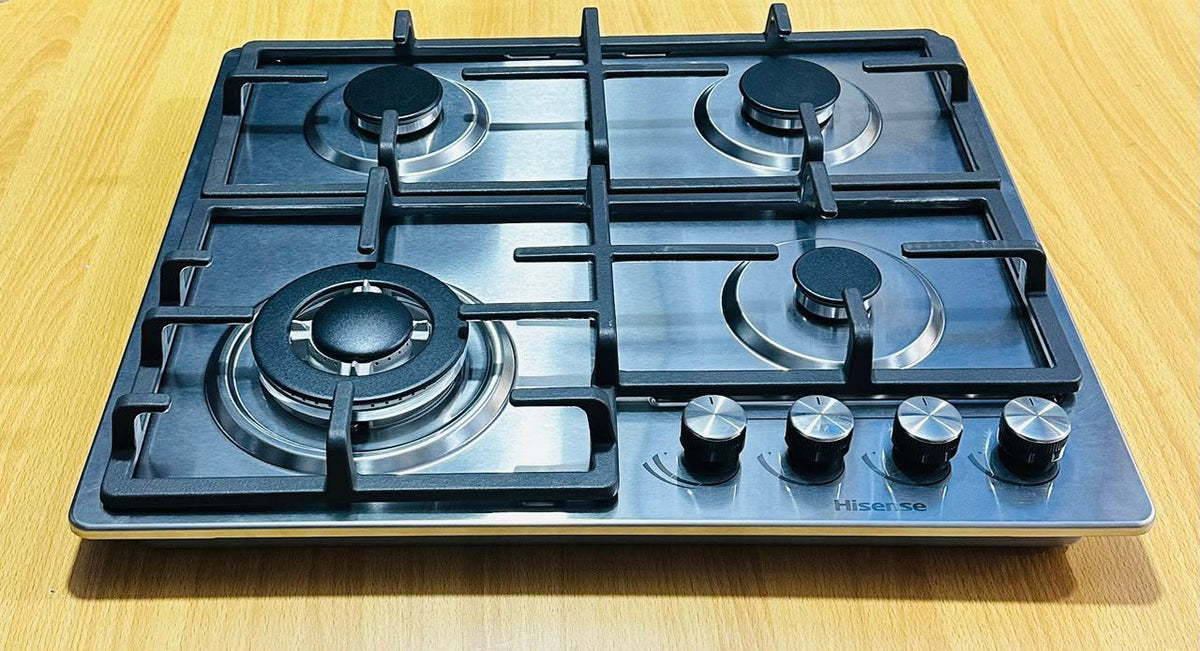 Hisense HHU60GAGR 58cm Built-In Gas Hob – 4 Burners, Auto Ignition & Flame Safety