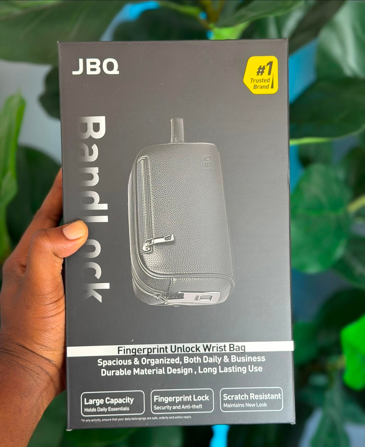 JBQ Fingerprint Unlock Wrist Bag – Fingerprint Security, Anti-Theft Pouch & Compact Storage