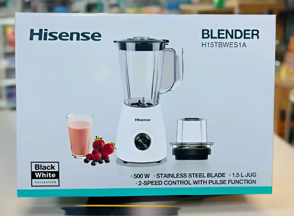 Hisense H15TBWES1A 1.5L 2-in-1 Blender & Grinder – 500W