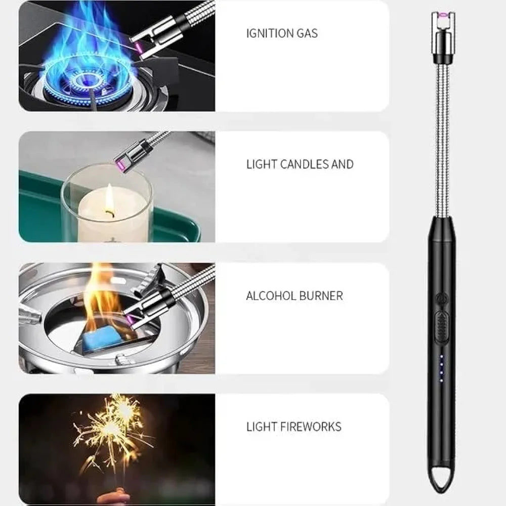 USB Rechargeable Electric Arc Lighter – Flexible Neck Flameless Candle & Stove Lighter