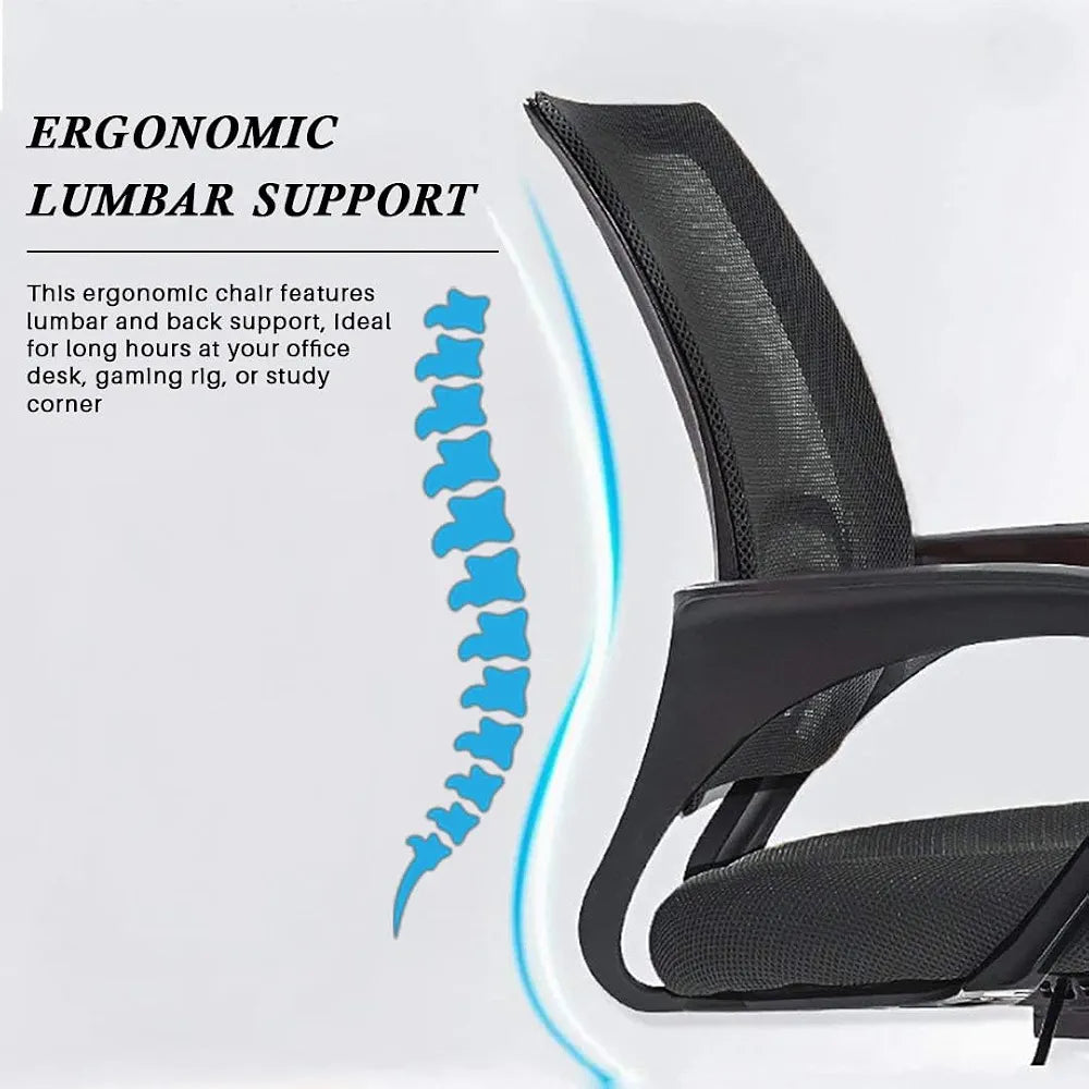 Black Executive Office Chair – Ergonomic High-Back Desk Chair with Lumbar Support, Headrest & Wheels