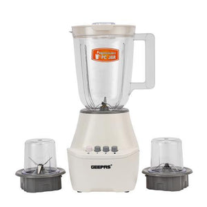 Geepas 400W 3-in-1 Blender | 1.5L Unbreakable Jar, 2 Stainless-Steel Blades, 2 Speed Settings, Pulse Function & Coffee/Spice Grinder