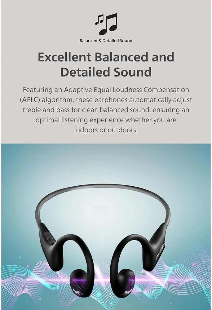 Philips 1000 Series Open-Ear Wireless Headphones TAA1708 – Bluetooth 5.4, 8-Hour Battery & AI Calls