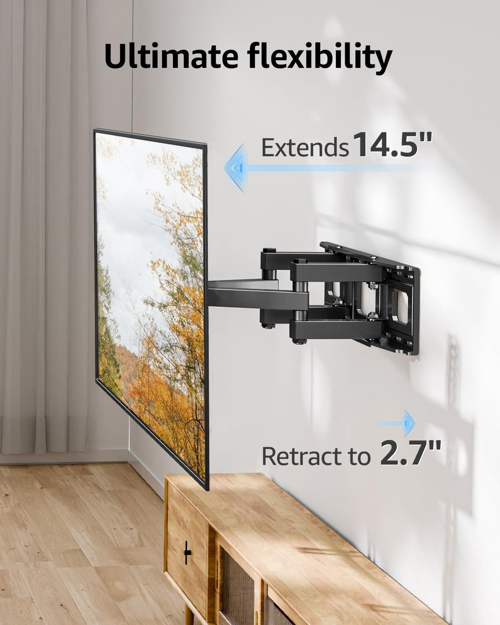 Full Motion Dual-Arm TV Wall Mount Bracket – Swivel & Tilt