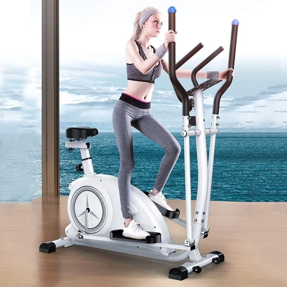 Commercial 2-in-1 Elliptical Trainer with Seat – Magnetic Cross Trainer & Exercise Bike