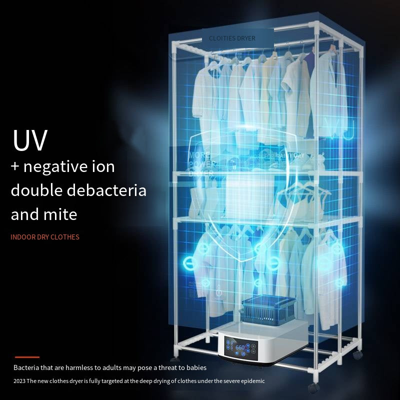 Foldable Electric Clothes Dryer – Quick Indoor Drying with AI + Remote