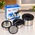 3-Piece 2.5L 5L 8L Insulated Stainless Steel Casserole Set – Hot Pot Food Warmer | Black, Green & Blue