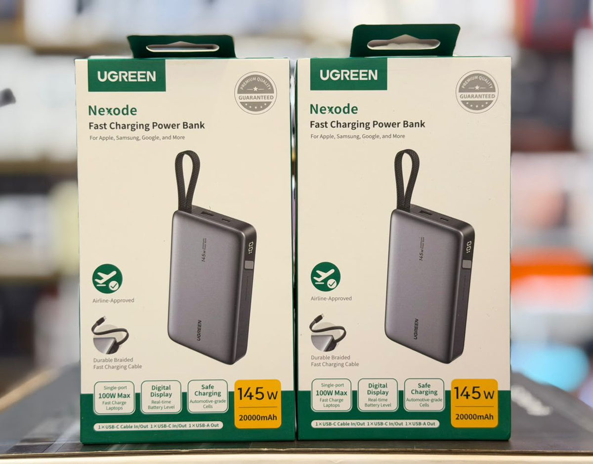 UGREEN Nexode 20000mAh 145W Power Bank – Built-In USB-C Cable, Laptop Charging & 72Wh Battery