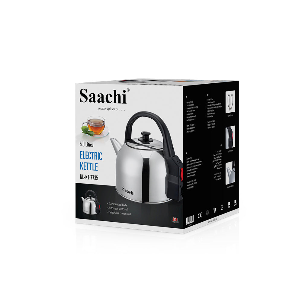 Saachi 5.0L Electric Kettle – NL-KT-7735 | Extra-Large Capacity & Stylish Steel Finish