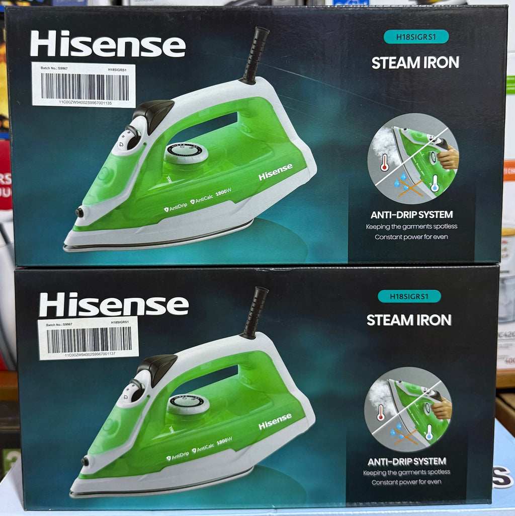 Hisense SteamCare Lite H18SIGRS1 1800W Steam Iron – 250ml Ceramic Soleplate