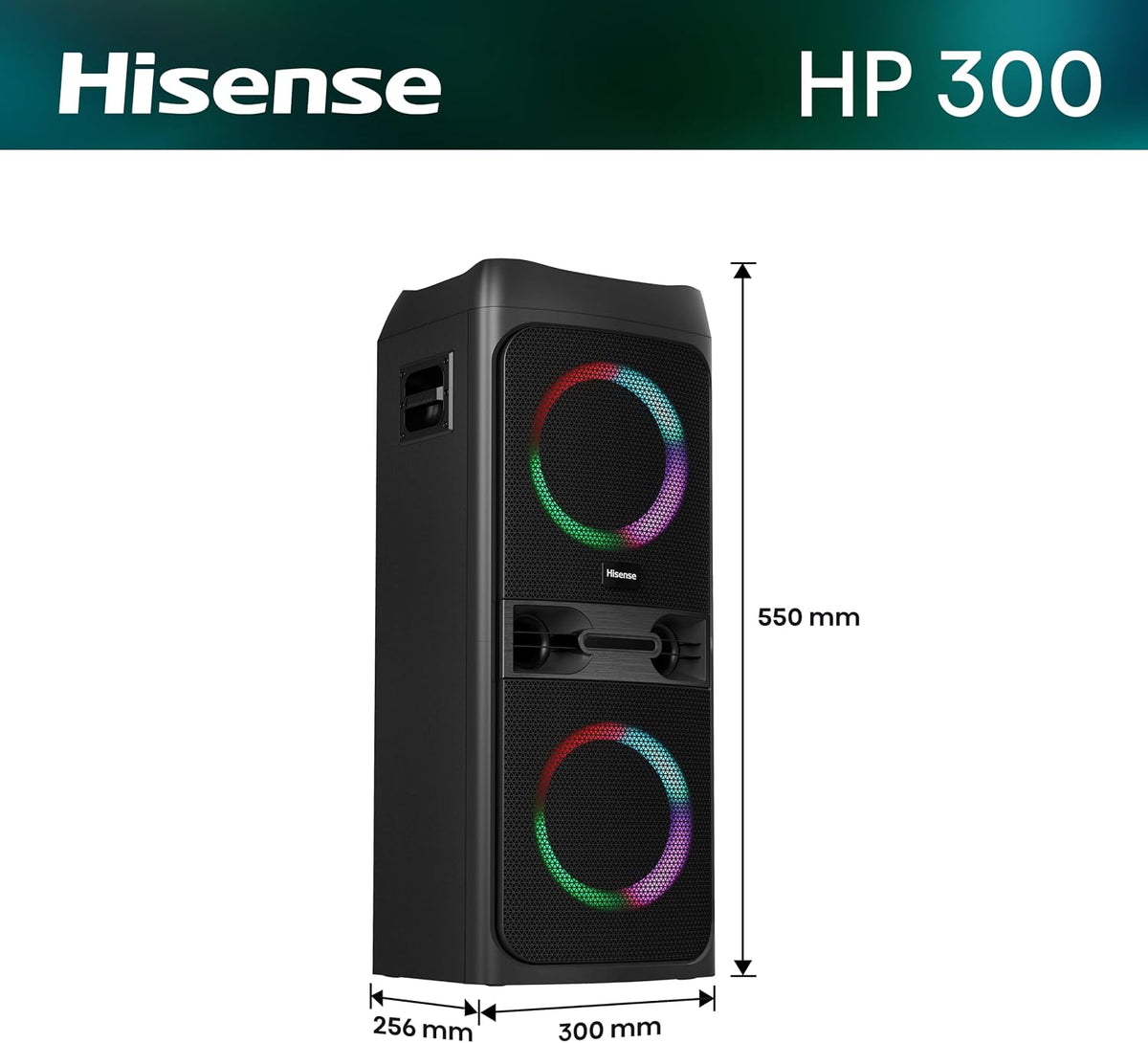 Hisense HP300 400W DJ Party Speaker – RGB Lights, Karaoke, Bass Boost & Bluetooth 5.0