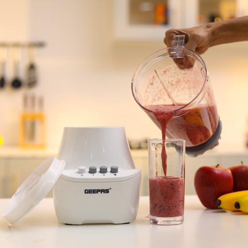 Geepas 400W 3-in-1 Blender | 1.5L Unbreakable Jar, 2 Stainless-Steel Blades, 2 Speed Settings, Pulse Function & Coffee/Spice Grinder - LIFE STORES UGANDA