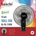 Saachi NL-FN-1740W 16-Inch Wall Fan – 3 Speed, 5 Blades & Energy-Efficient Motor