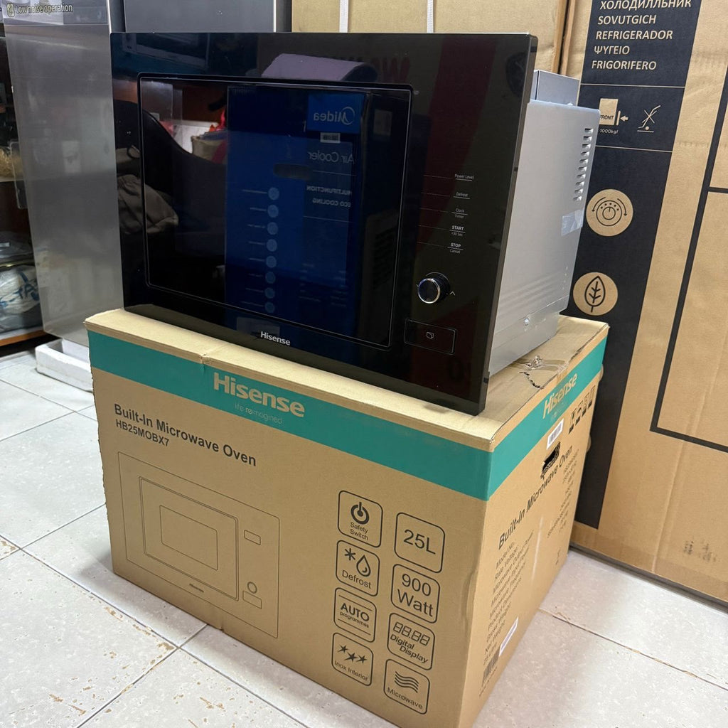 Hisense 25L Built-In Solo Microwave Oven – 900W Black Glass