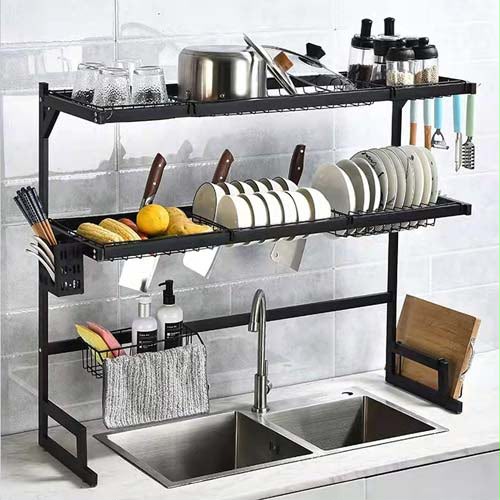 Over the Sink Multifunctional Dish Rack Box – Kitchen Sink Organizer & Dish Drying Rack