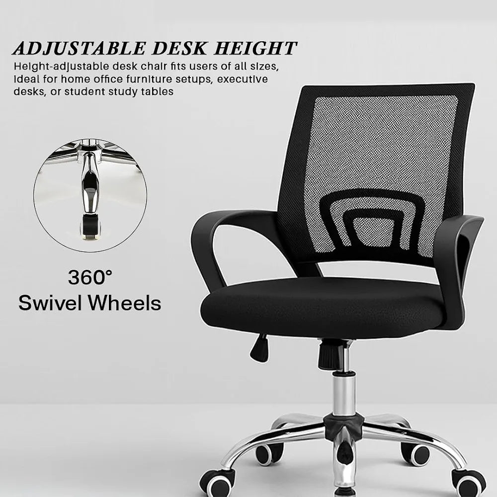 Black Executive Office Chair – Ergonomic High-Back Desk Chair with Lumbar Support, Headrest & Wheels