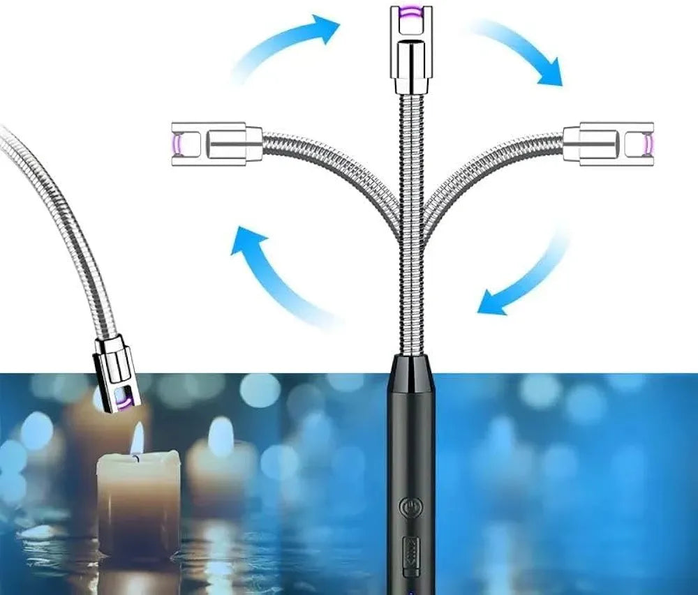USB Rechargeable Electric Arc Lighter – Flexible Neck Flameless Candle & Stove Lighter