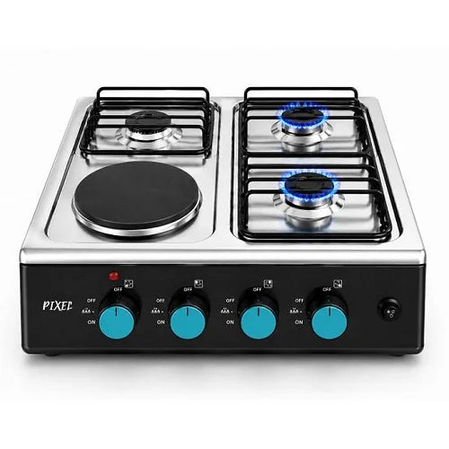 Pixel 50×50cm 3 Gas + 1 Electric Table Top Cooker – Auto Ignition