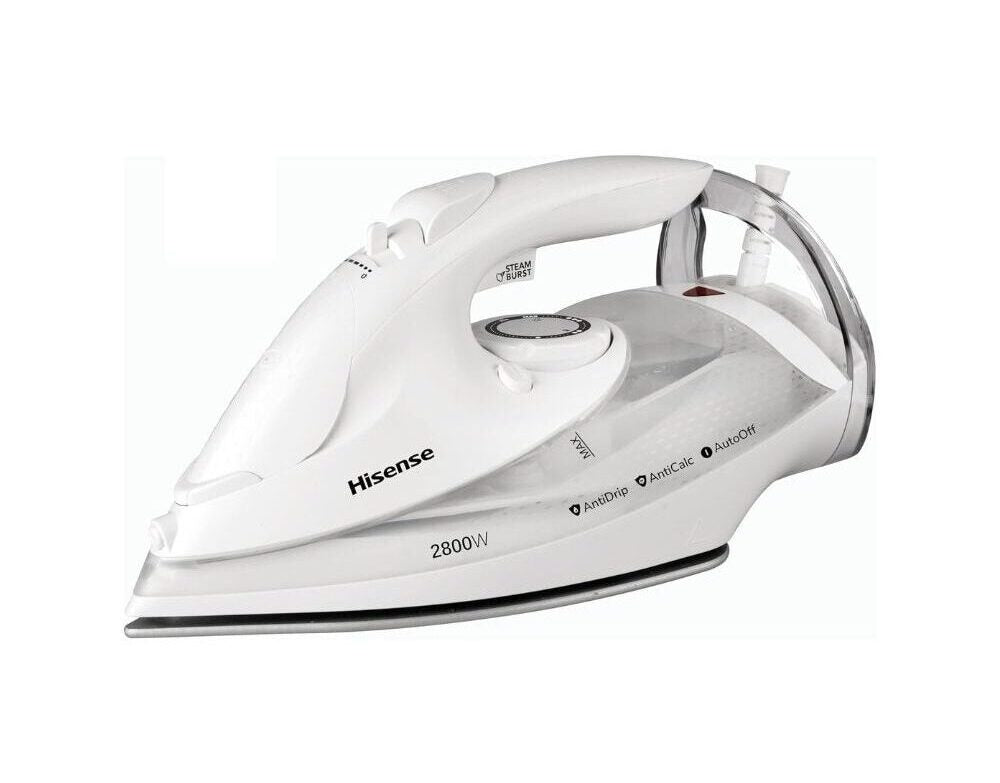 Hisense Steam Iron 2800W – 250ml Water Tank, Vertical Steam & Auto Shut-Off