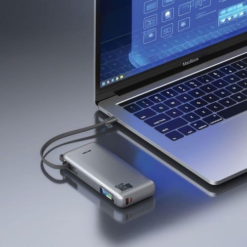 Green Lion Tron X 20000mAh 165W Power Bank – Built-In USB-C Cable, Laptop Charging & Smart TFT Display