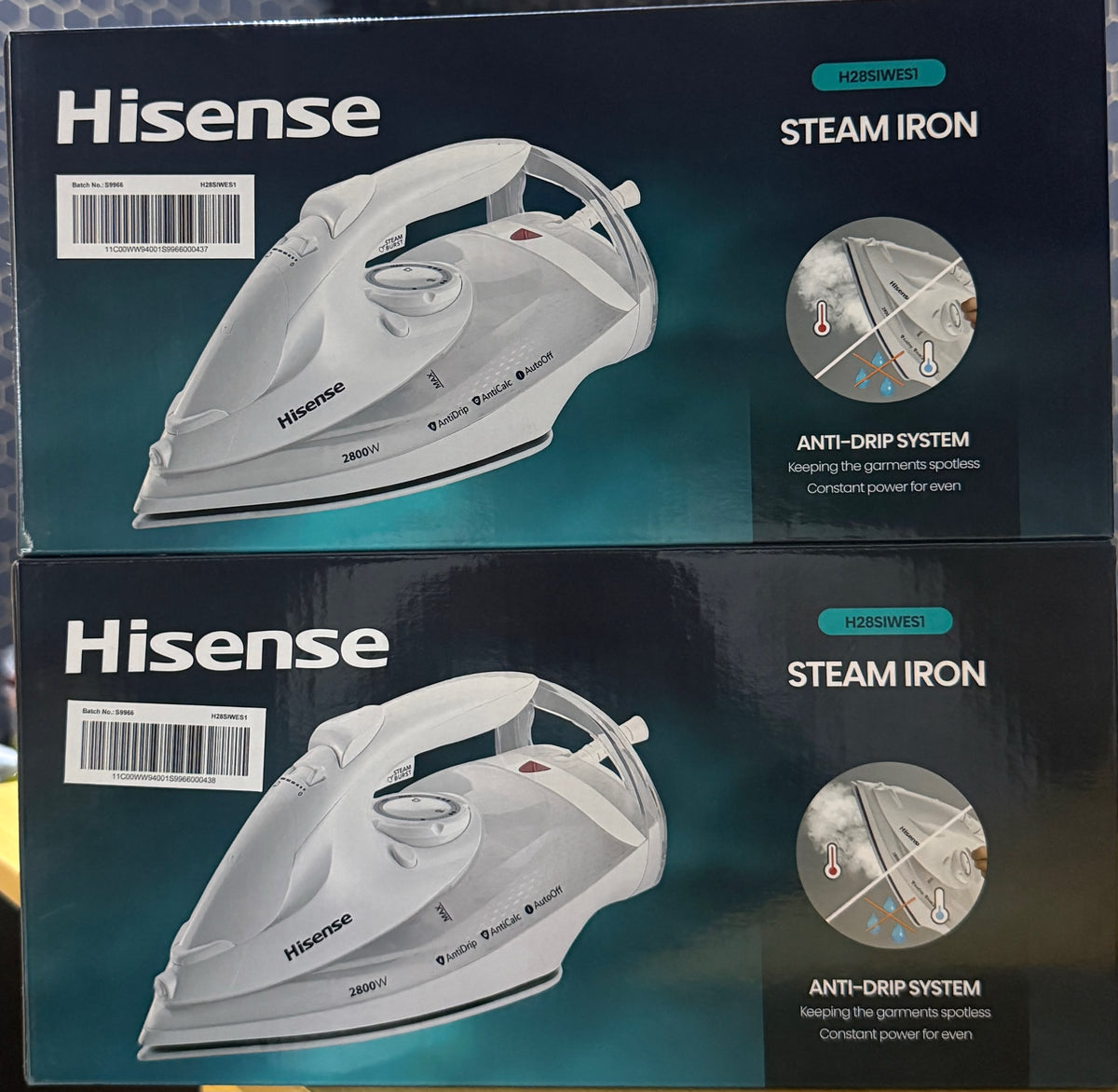 Hisense Steam Iron 2800W – 250ml Water Tank, Vertical Steam & Auto Shut-Off