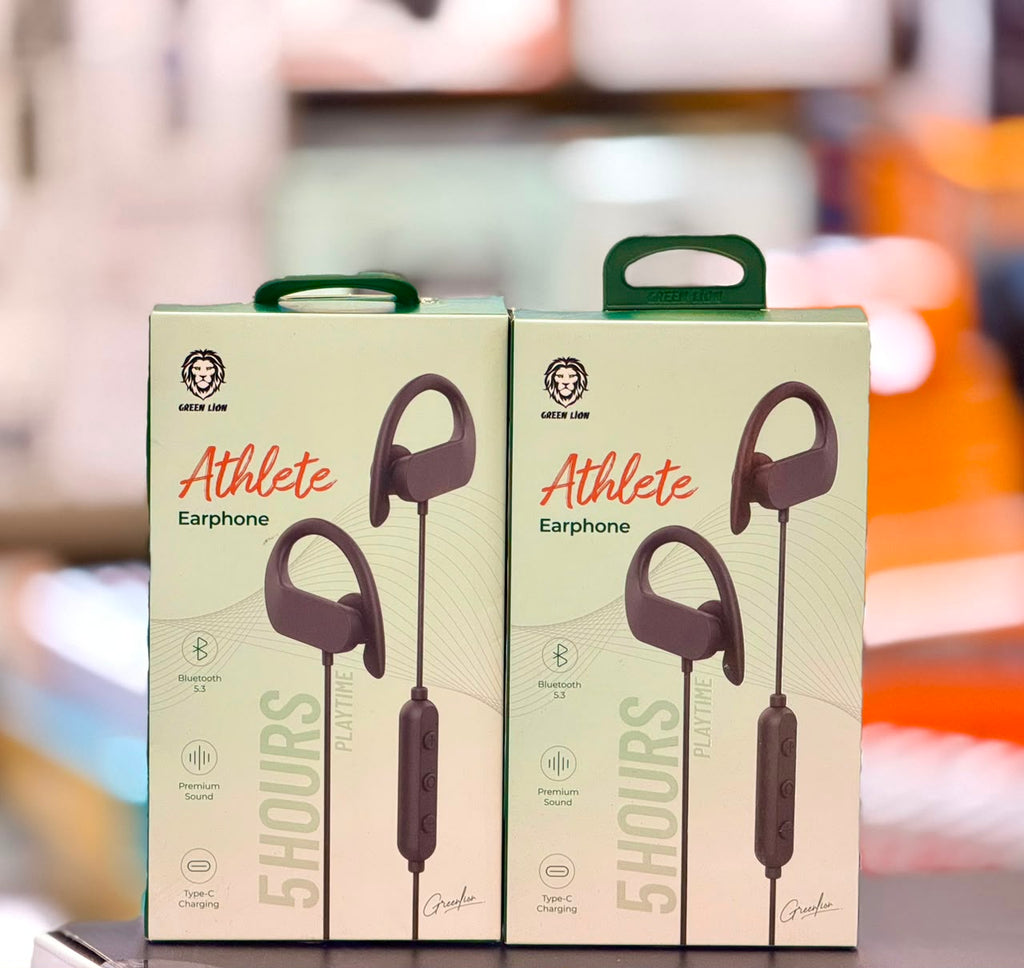 Green Lion Athlete Earphone – Bluetooth 5.3, 60mAh Battery & USB-C Charging