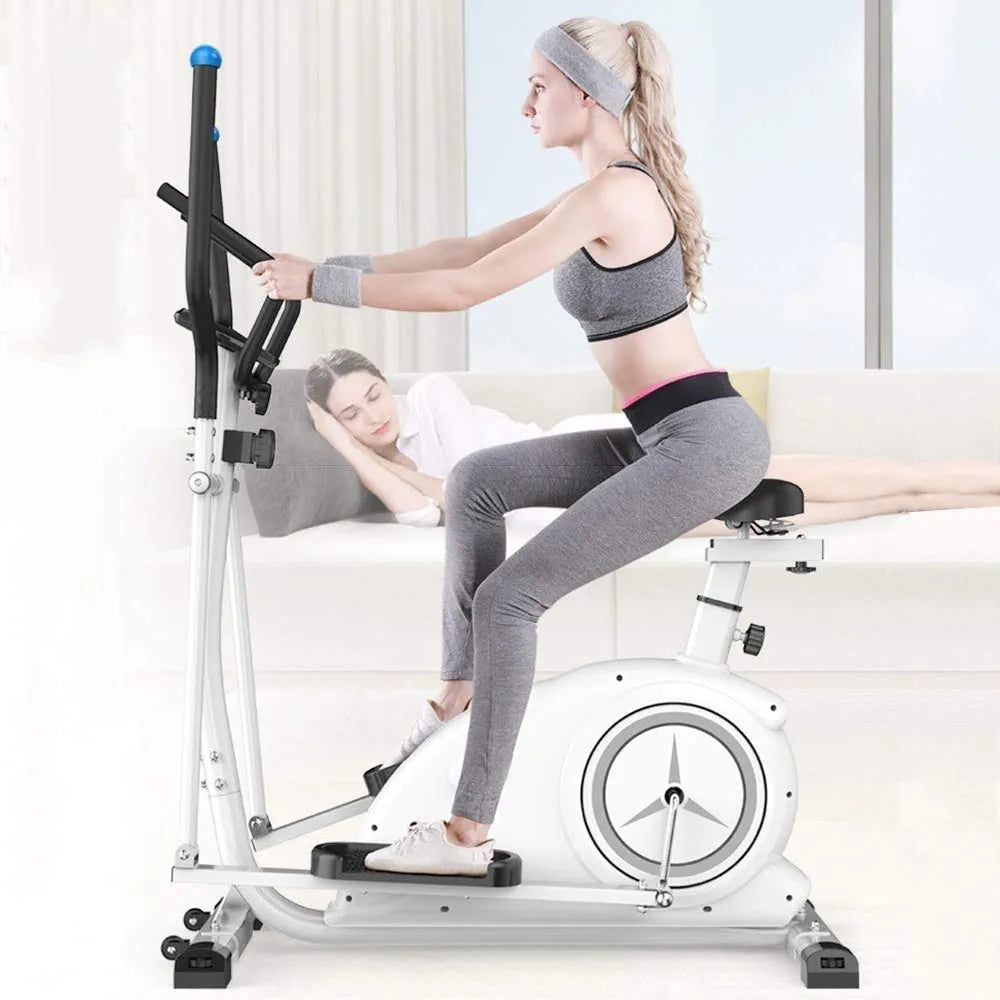 Commercial 2-in-1 Elliptical Trainer with Seat – Magnetic Cross Trainer & Exercise Bike