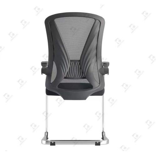Black Mesh Office Visitor Chair – Padded Seat, Curved Backrest & Chrome Cantilever Base