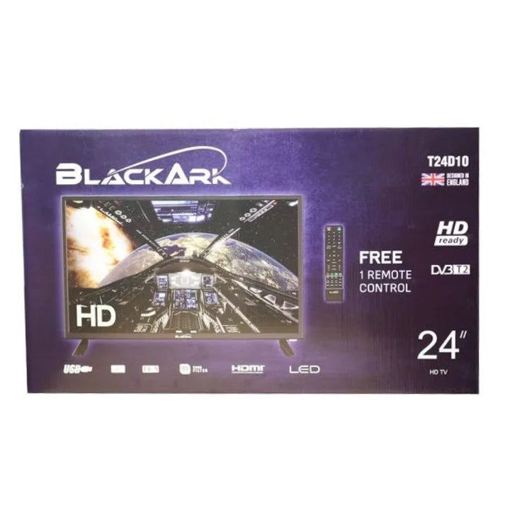 BlackArk 24-Inch HD LED Digital TV T24D10DC – Built-in Decoder, HDMI, USB & AC/DC Solar Compatible TV