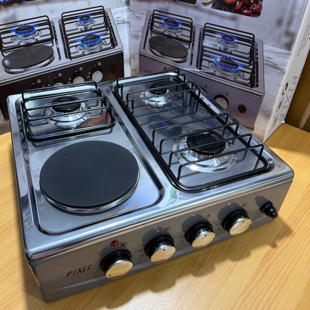 Pixel 50×50cm 3 Gas + 1 Electric Table Top Cooker – Auto Ignition