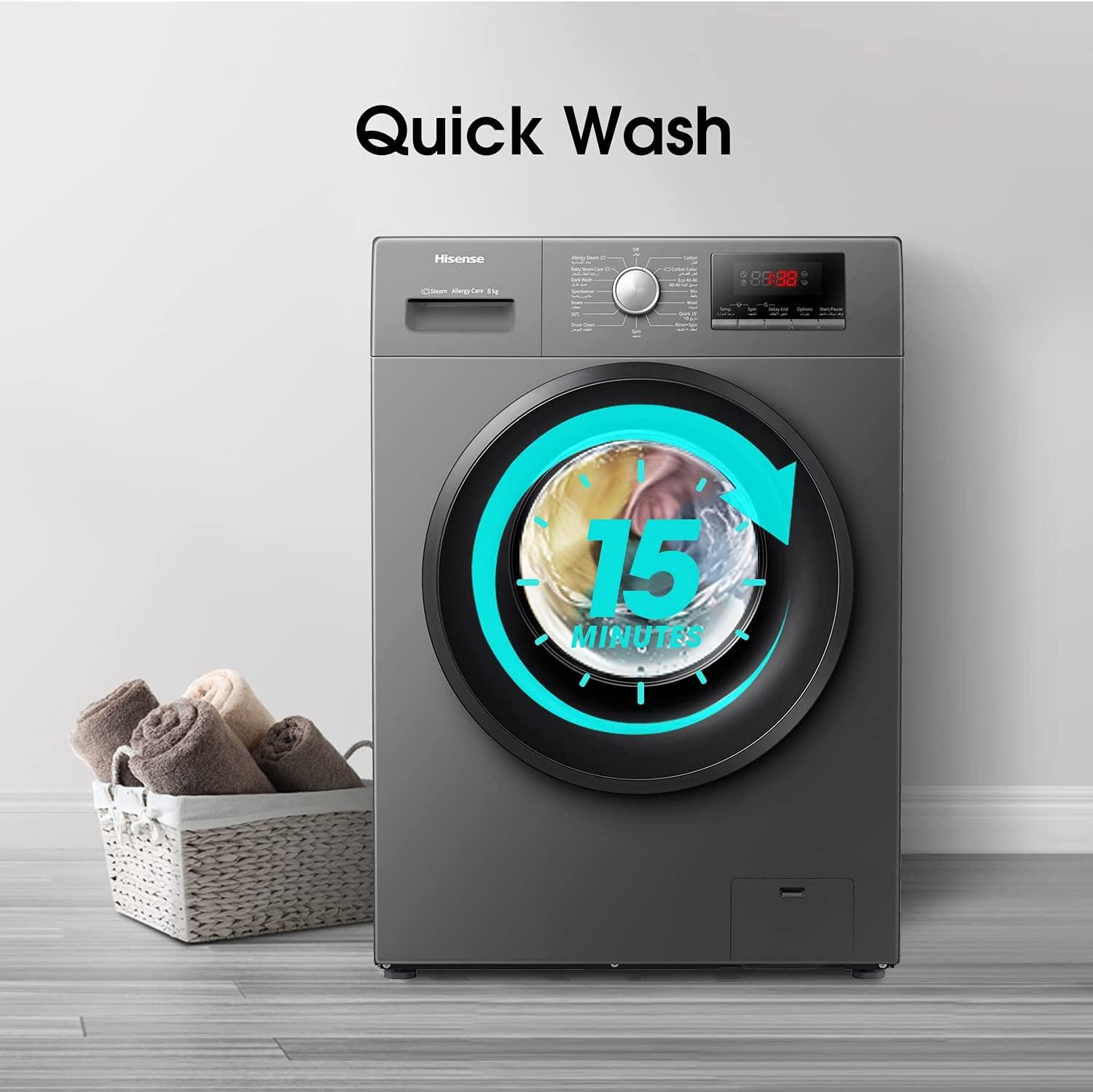 Hisense 8KG Front Loader Washing Machine – Superior Cleaning & Advanced Features - LIFE STORES UGANDA