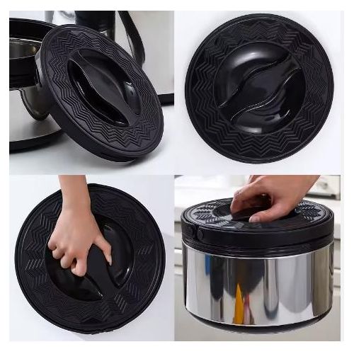 3-Piece 2.5L 5L 8L Insulated Stainless Steel Casserole Set – Hot Pot Food Warmer | Black, Green & Blue