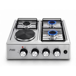 Pixel 50×50cm 3 Gas + 1 Electric Table Top Cooker – Auto Ignition