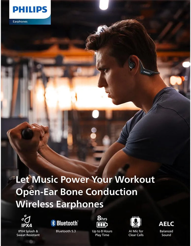 Philips 1000 Series Open-Ear Wireless Headphones TAA1708 – Bluetooth 5.4, 8-Hour Battery & AI Calls