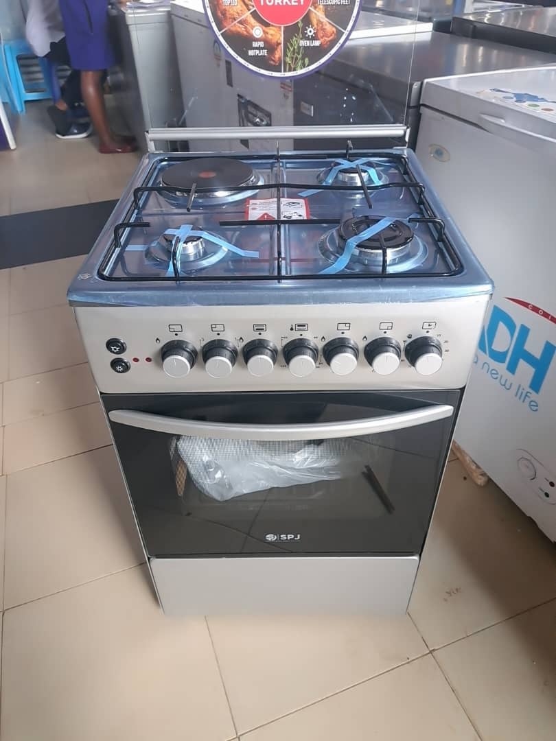 SPJ 50x50cm 3 Gas + 1 Electric Dual-Fuel Cooker – Dual Oven, Auto Ignition & Grill