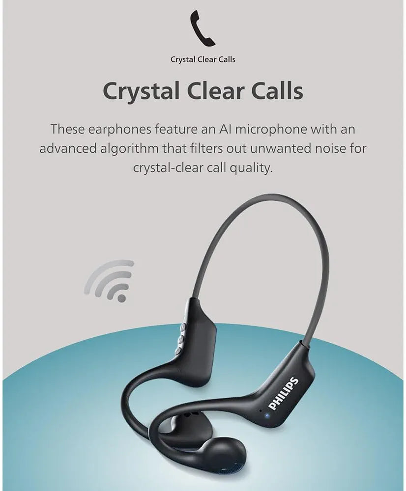 Philips 1000 Series Open-Ear Wireless Headphones TAA1708 – Bluetooth 5.4, 8-Hour Battery & AI Calls