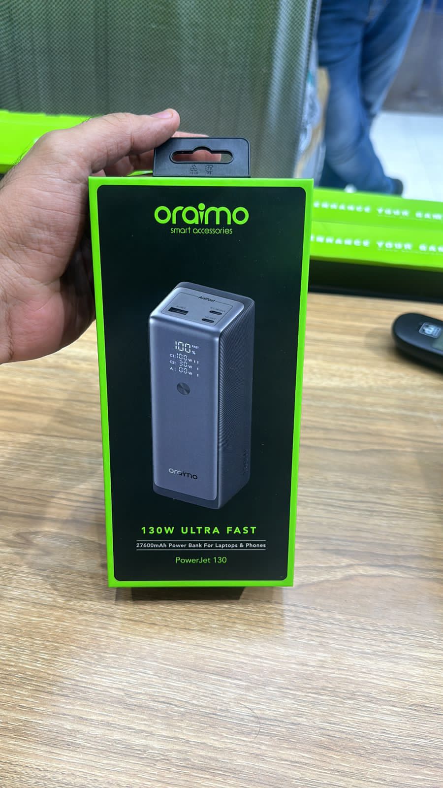 Oraimo PowerJet 130 27600mAh 130W Power Bank – Laptop Fast Charging & Smart Digital Display