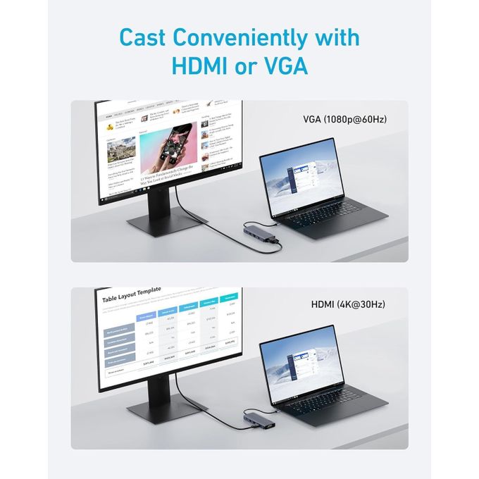 Anker 10-in-1 USB-C Hub – Dual Display, 4K HDMI, VGA & 100W PD