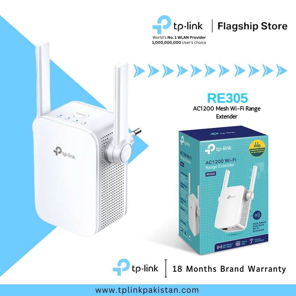 TP-Link RE305 AC1200 Wi-Fi Range Extender – Dual-Band 300Mbps + 867Mbps