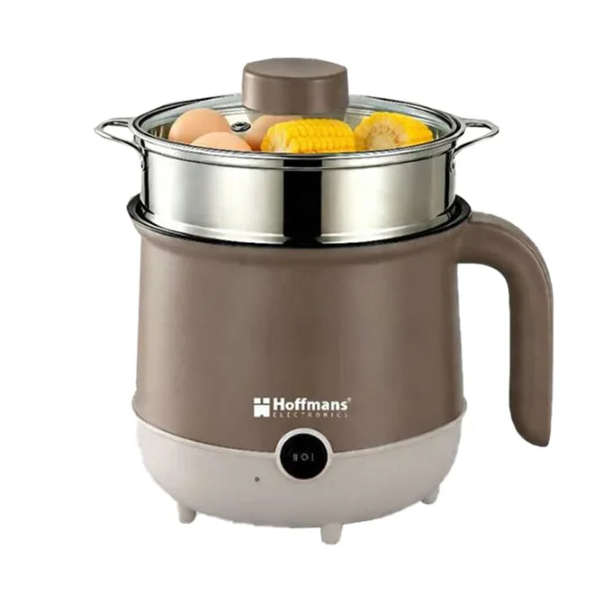 Hoffmans HM-3065 18cm 600W Multifunctional Non-Stick Electric Cooker – Steamer & Glass Lid
