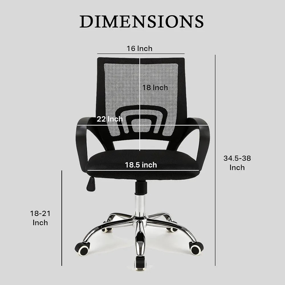 Black Executive Office Chair – Ergonomic High-Back Desk Chair with Lumbar Support, Headrest & Wheels