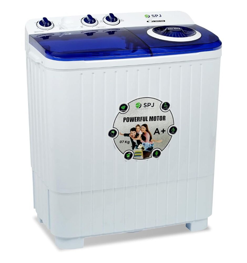 SPJ 7KG Twin Tub Washing Machine – Semi-Automatic Twin Tub Washer for Home Laundry