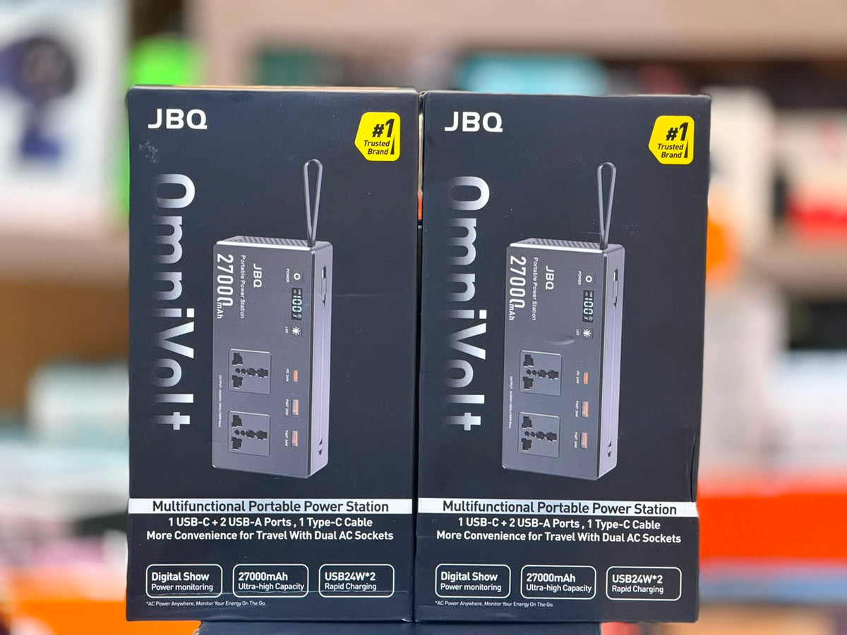 JBQ OmniVolt 27000mAh Portable Power Station – 300W AC Output, 60W USB-C & Multifunctional Backup Power