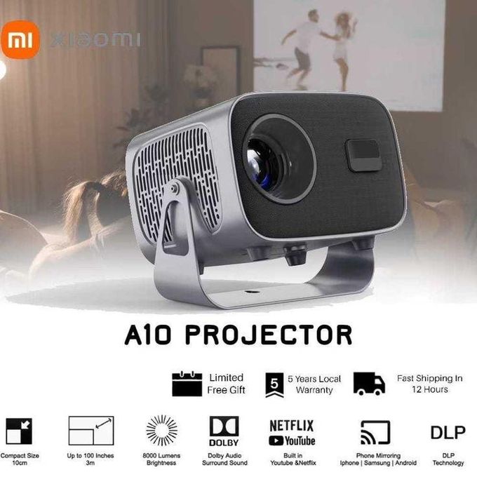 A10 LED Android Portable Projector – Smart HD Projector with Wi-Fi, Big Screen Entertainment & Portable Design
