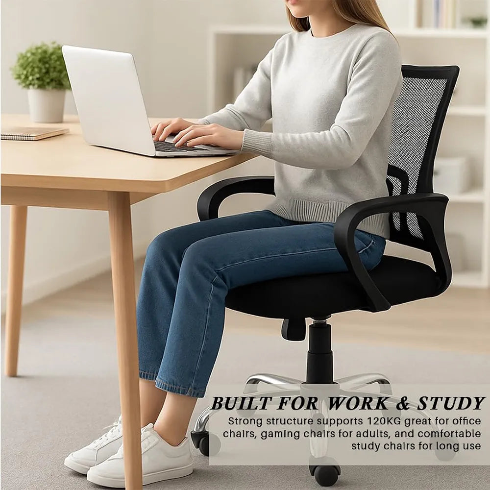 Black Executive Office Chair – Ergonomic High-Back Desk Chair with Lumbar Support, Headrest & Wheels
